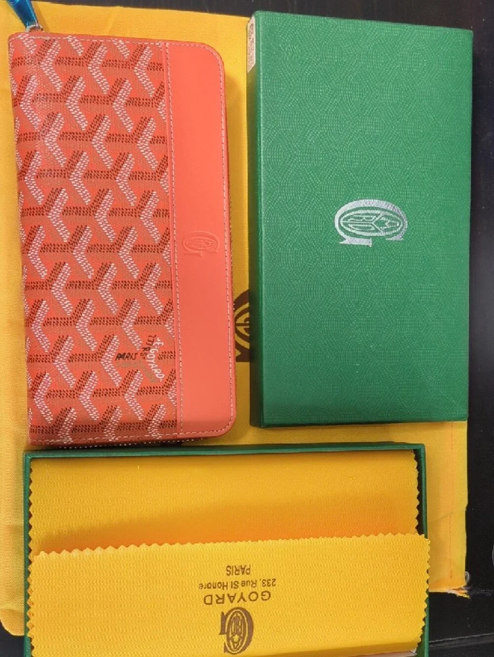Orange and White Zip Wallet - Picture 2 of 4